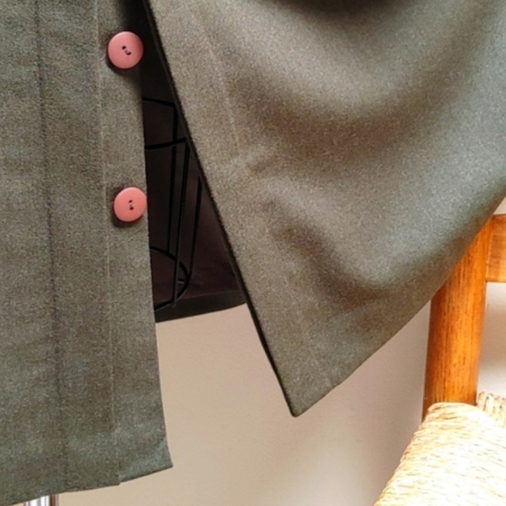 Vintage Talbots Long Green Fine Wool Riding Skirt 6 - Picture 12 of 17